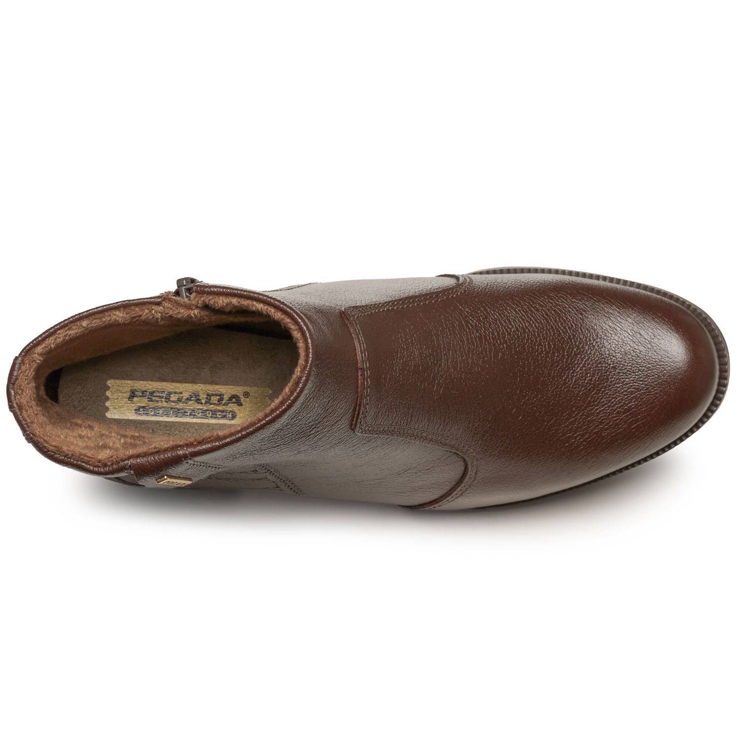 Bota Pegada Feminina em Couro Pinhão Cano Curto 282008-06 Marrom 5