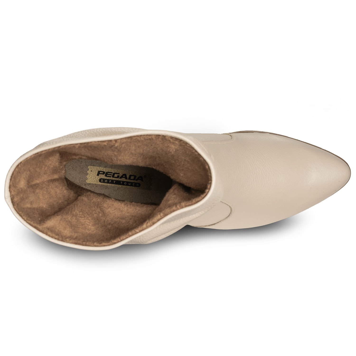 Bota Pegada Feminina em Couro Off White Cano Médio Slouch 280901-08 Branco 5