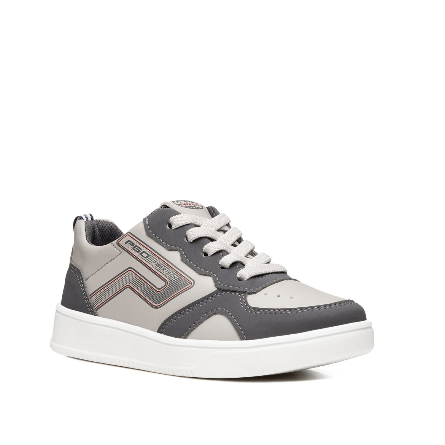 Tênis Casual Pegada Infantil em Microfibra Silver 371909-05 Cinza 2