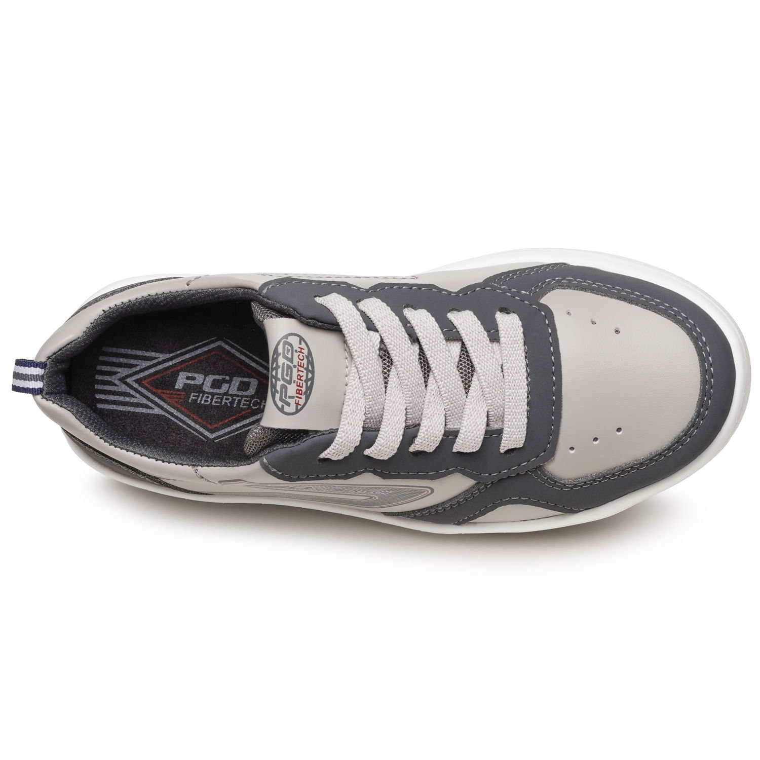 Tênis Casual Pegada Infantil em Microfibra Silver 371909-05 Cinza 5