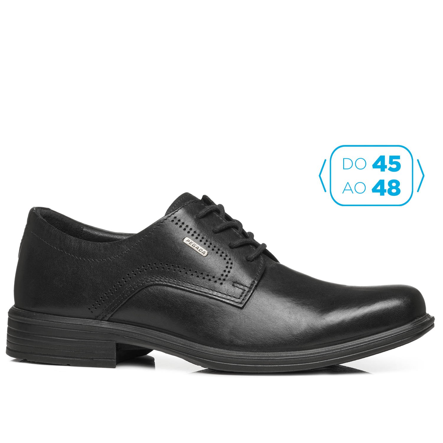 Sapato Social Pegada Masculino Plus Size em Couro Preto 524773-01