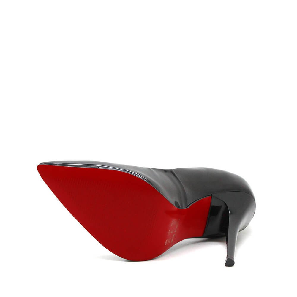 Scarpin Royalz Verniz Sola Vermelha Salto Fino Celine Preto Preto 4