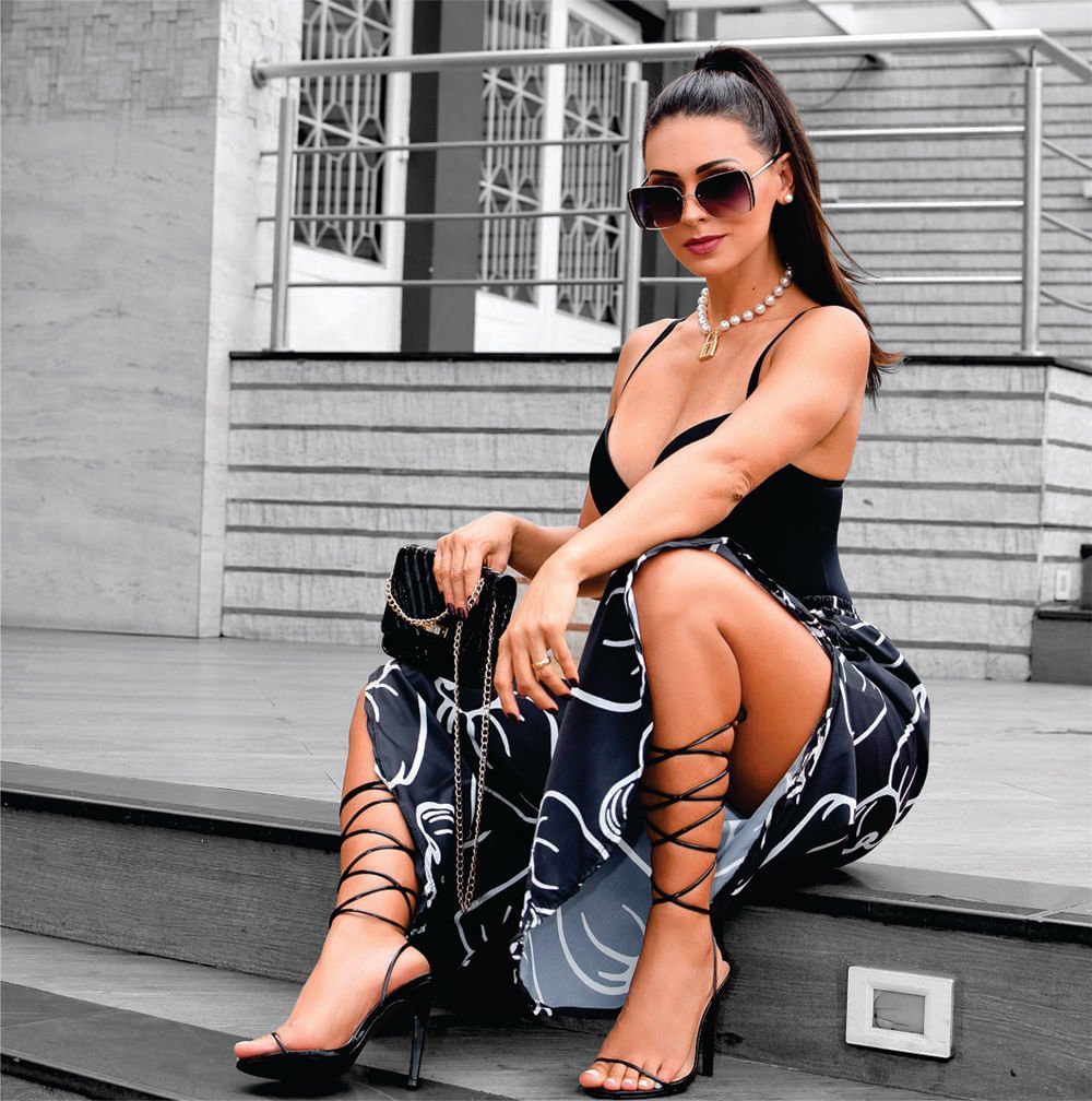 Sandália Royalz Verniz Louise Amarração Salto Alto Fino Preta Preto 2