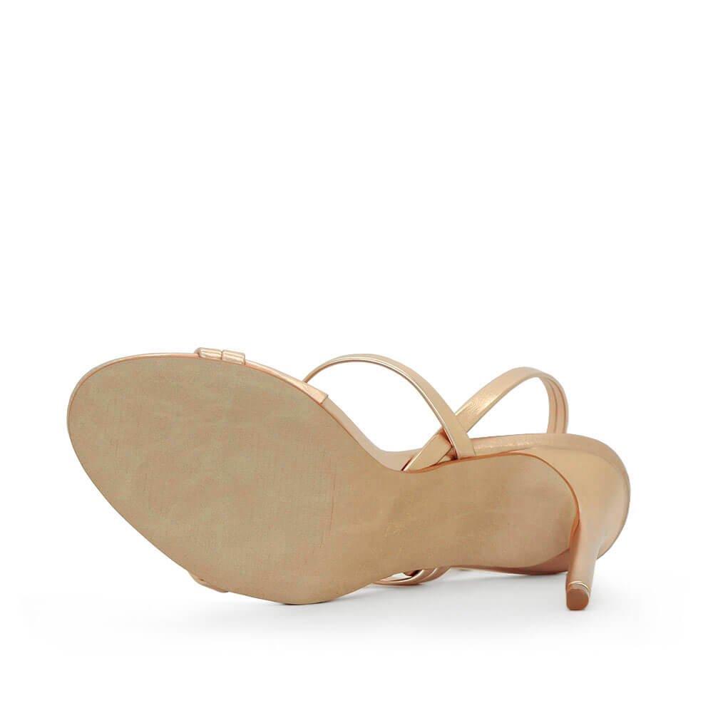 Sandália Royalz Verniz Salto Alto Fino Diane Dourada Rosé Dourado 4