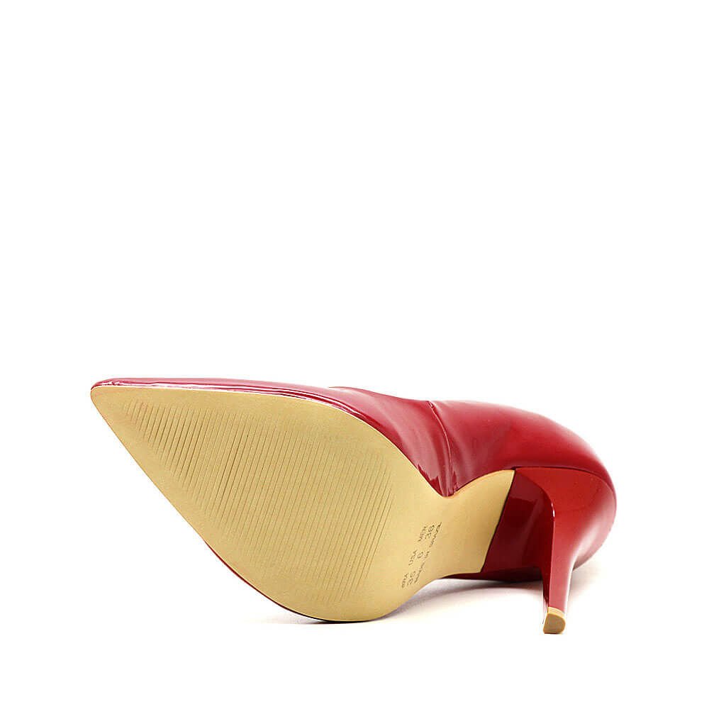 Scarpin Royalz Verniz Salto Alto Fino Celine Vermelho Vermelho 5