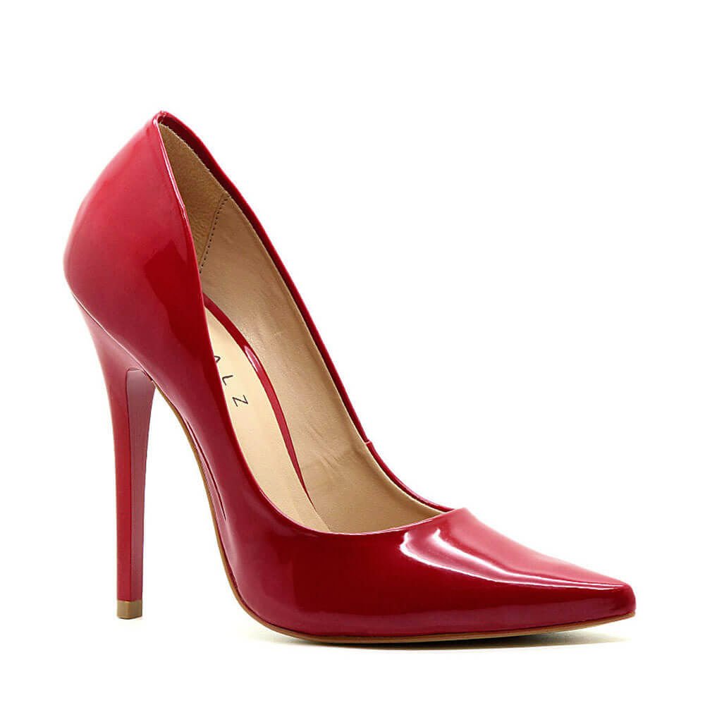 Scarpin Royalz Verniz Salto Alto Fino Celine Vermelho Vermelho 2