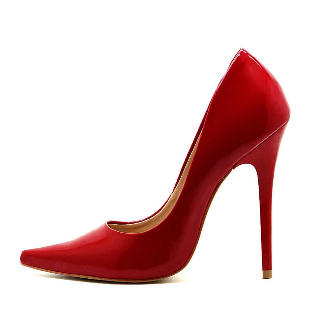 Scarpin Royalz Verniz Salto Alto Fino Celine Vermelho Vermelho 3