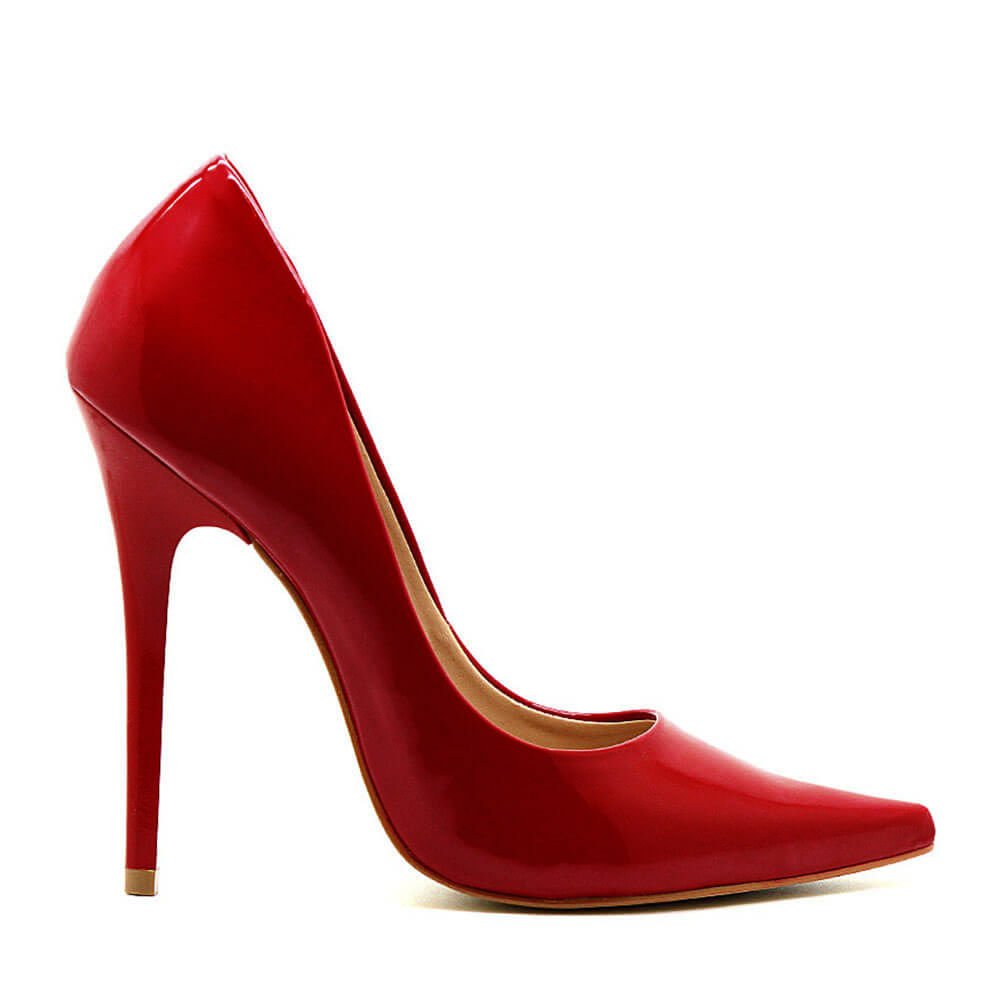 Scarpin Royalz Verniz Salto Alto Fino Celine Vermelho Vermelho 1
