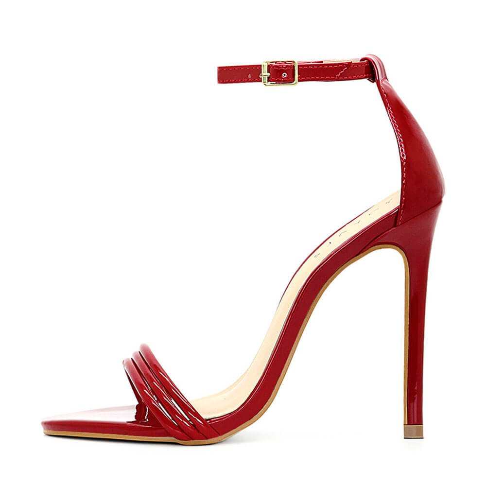 Sandália Royalz Verniz Victoria Salto Alto Fino Tira Vermelha Vermelho 4