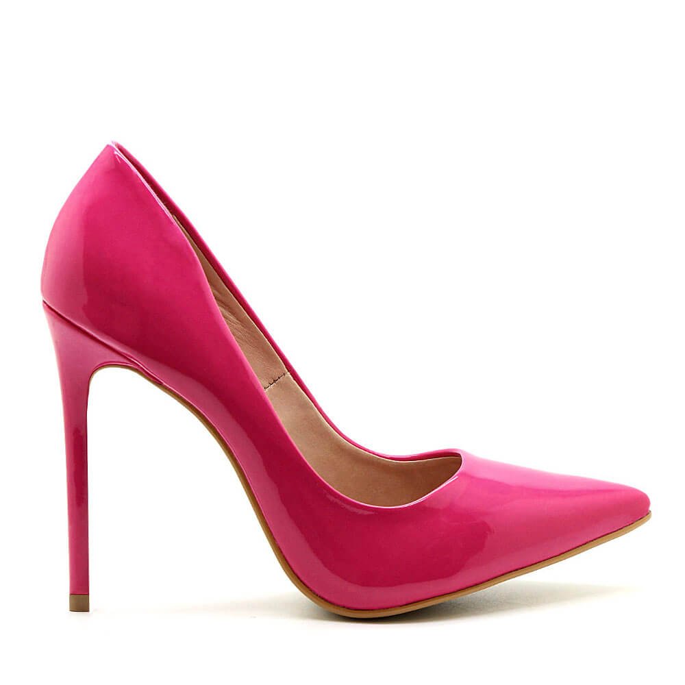 Scarpin Royalz Verniz Salto Alto Fino Celine Pink