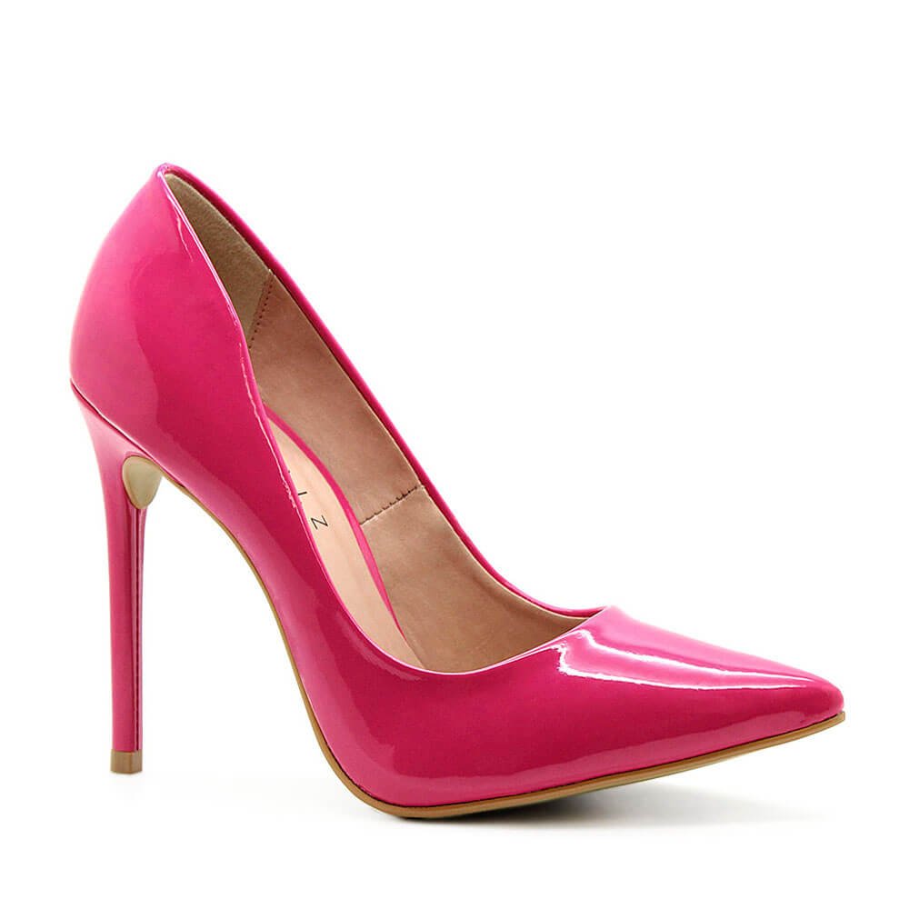 Scarpin Royalz Verniz Salto Alto Fino Celine Pink Rosa 2