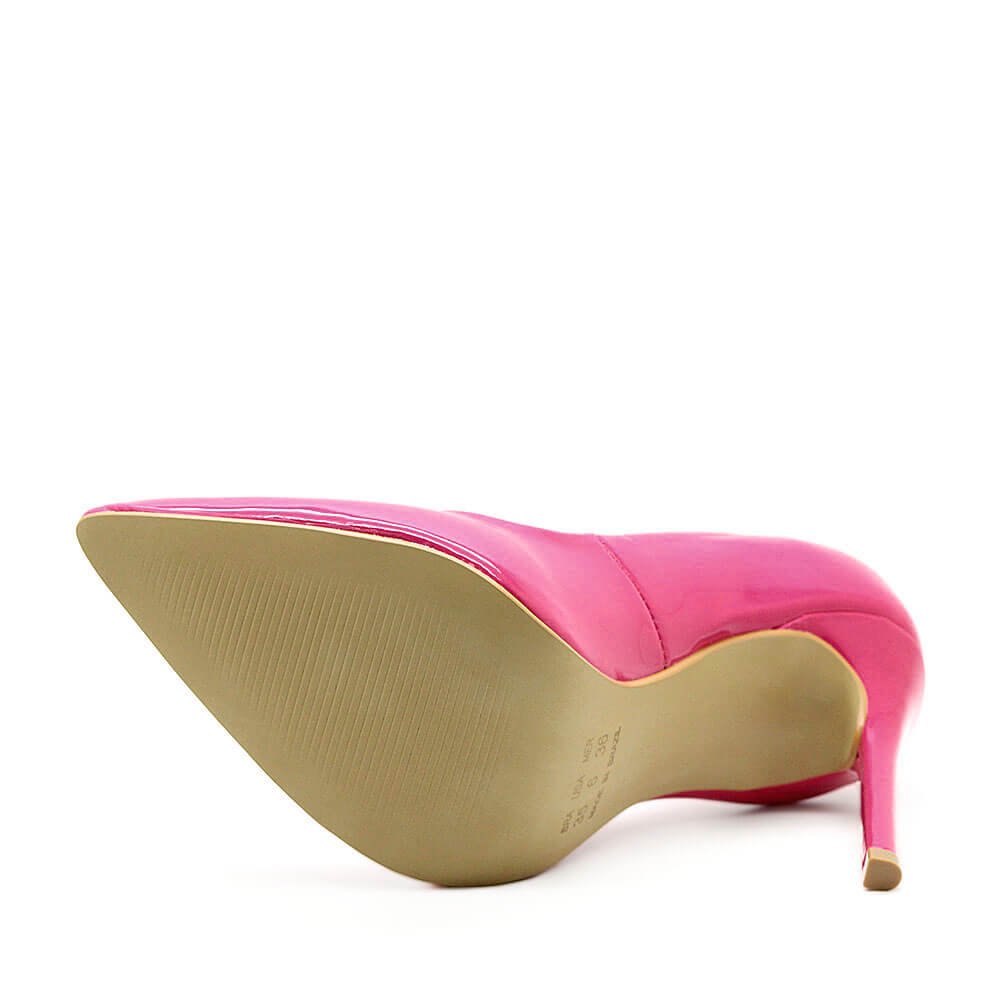 Scarpin Royalz Verniz Salto Alto Fino Celine Pink Rosa 4