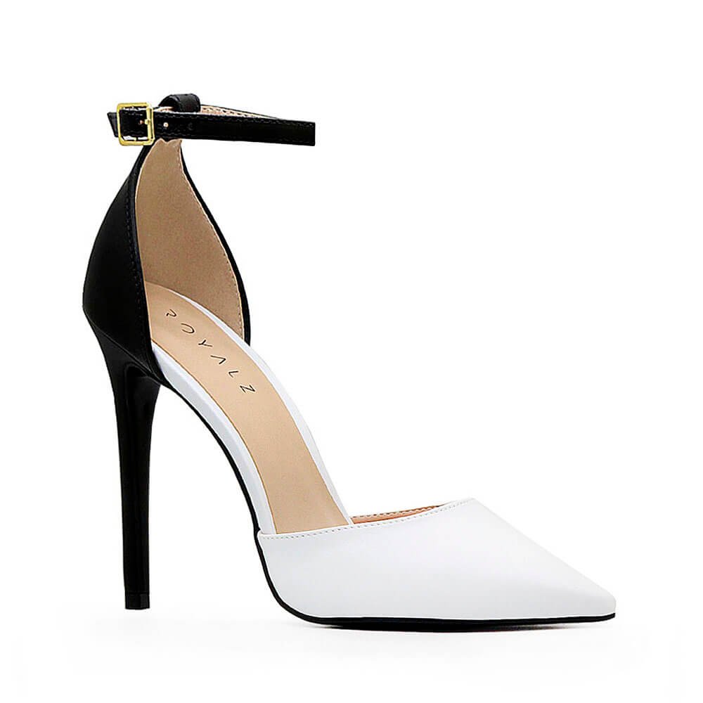 Scarpin Royalz Ankle Strap Liso Salto Alto Fino Lana Off White Branco 3
