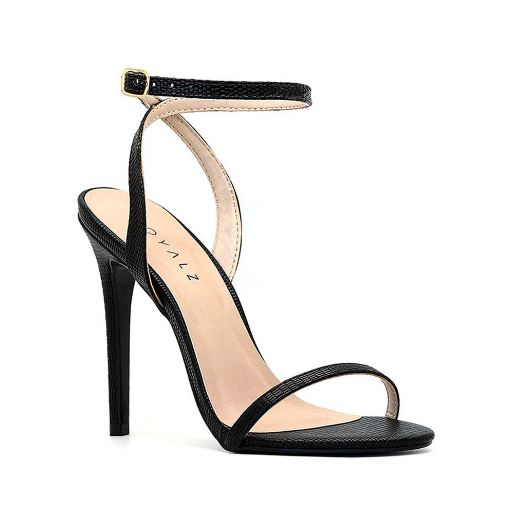 Sandália Royalz Cobra Liz Salto Alto Fino Preta Preto 2