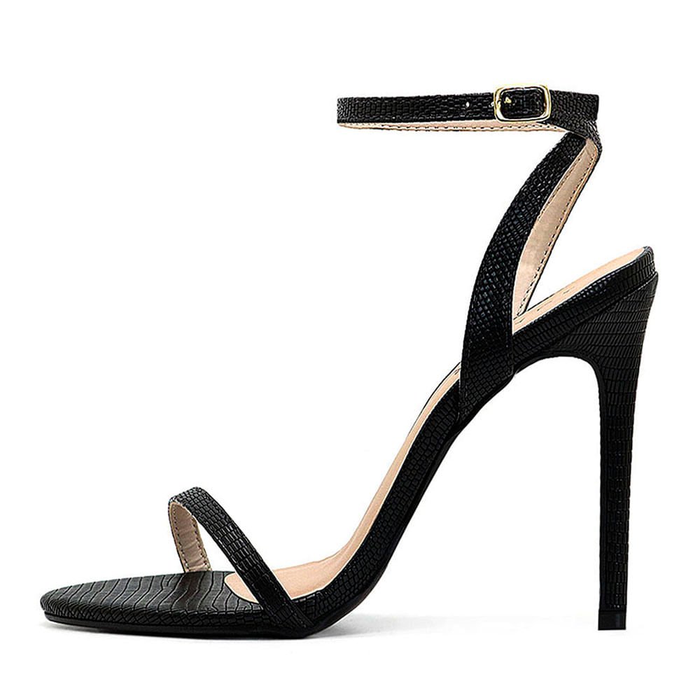 Sandália Royalz Cobra Liz Salto Alto Fino Preta Preto 3