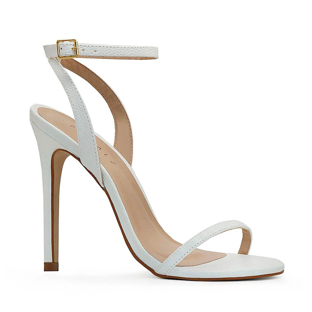 Sandália Royalz Cobra Liz Salto Alto Fino Branca Branco 3