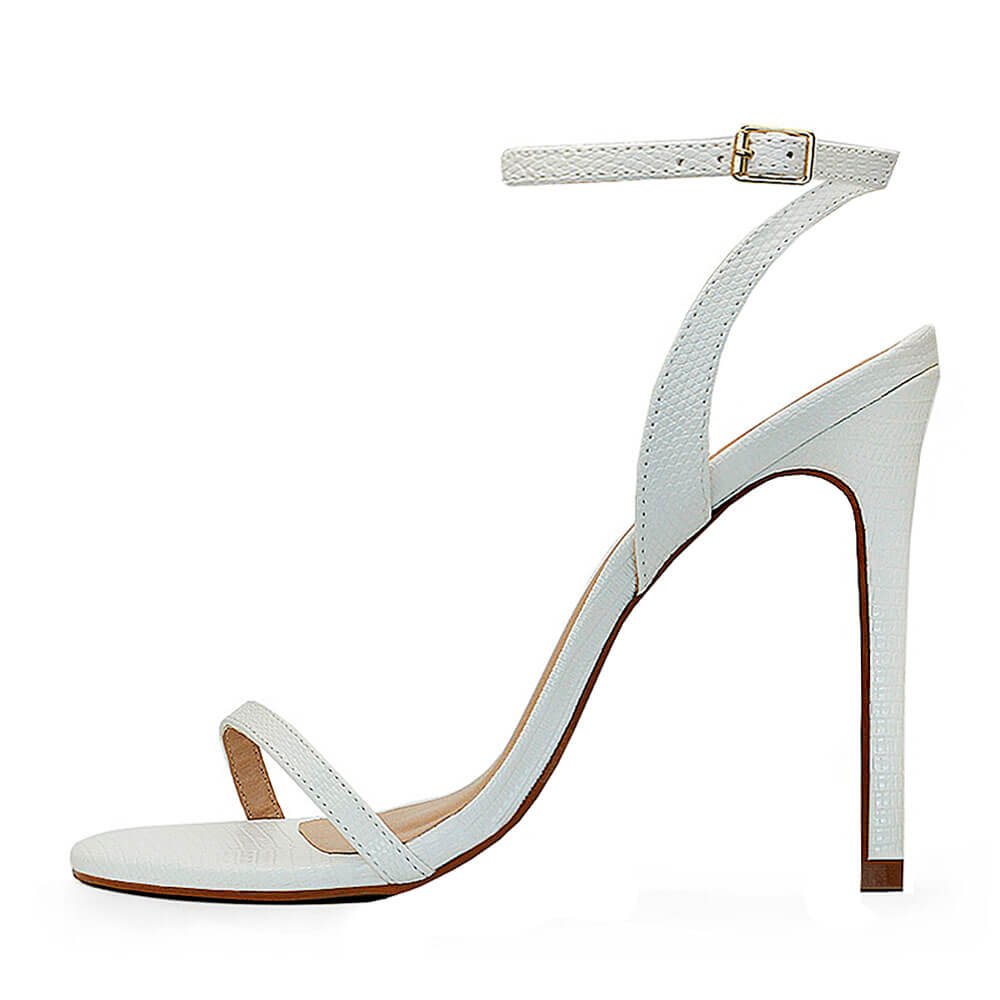 Sandália Royalz Cobra Liz Salto Alto Fino Branca Branco 4