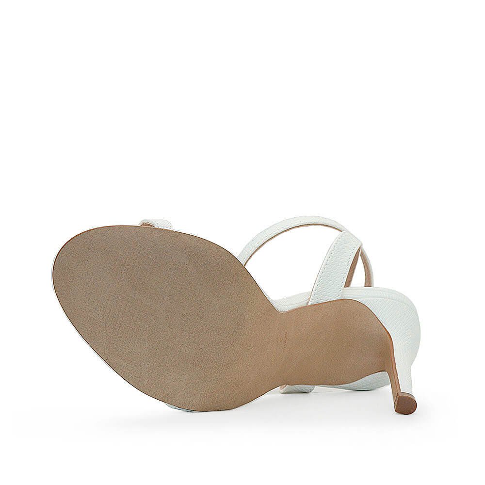 Sandália Royalz Cobra Liz Salto Alto Fino Branca Branco 5