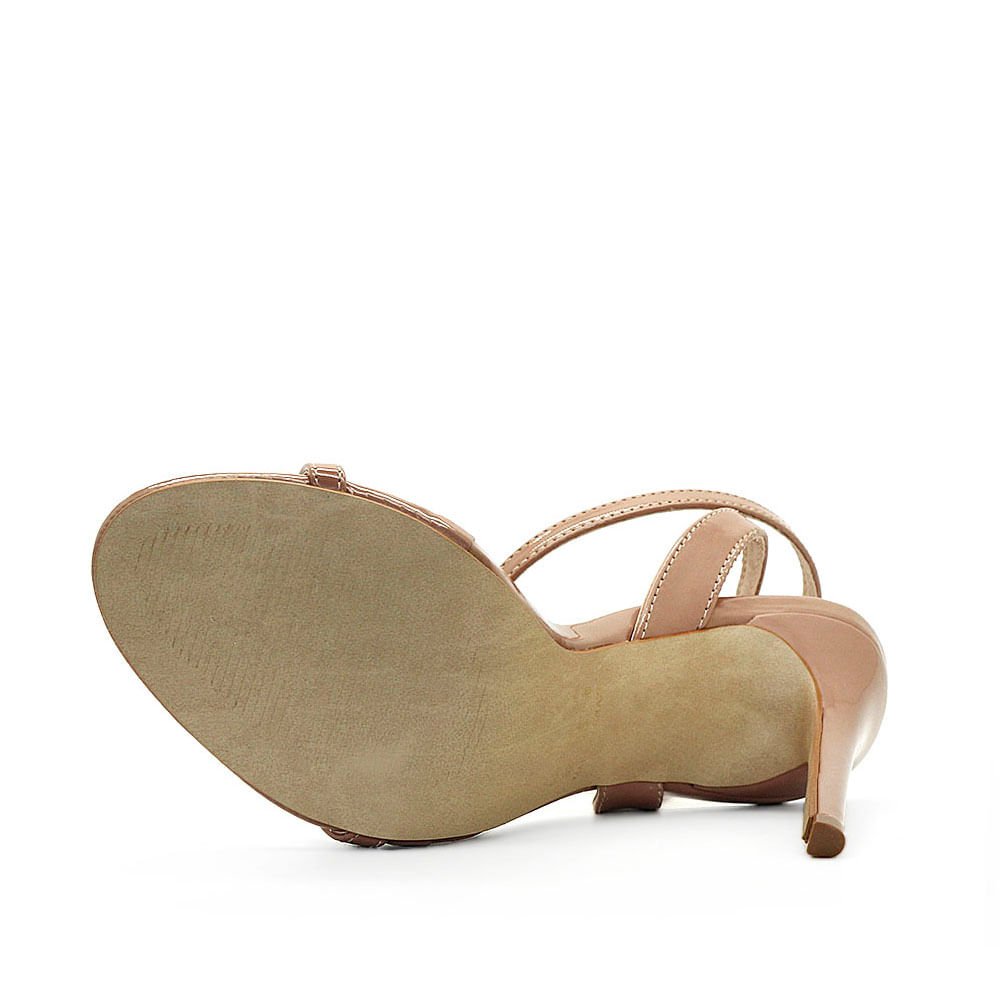 Sandália Royalz Verniz Liz Salto Alto Fino Nude Escuro Bege 5