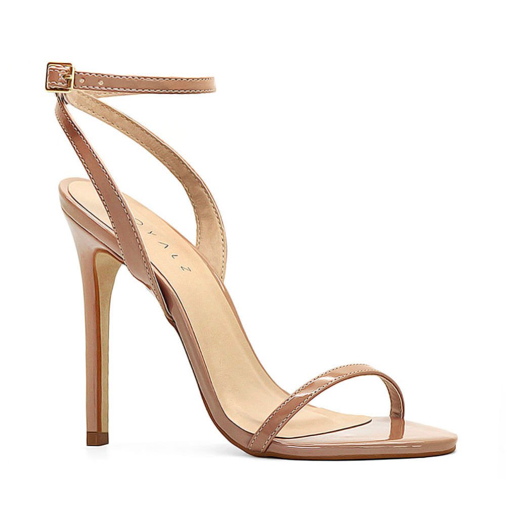 Sandália Royalz Verniz Liz Salto Alto Fino Nude Escuro Bege 3