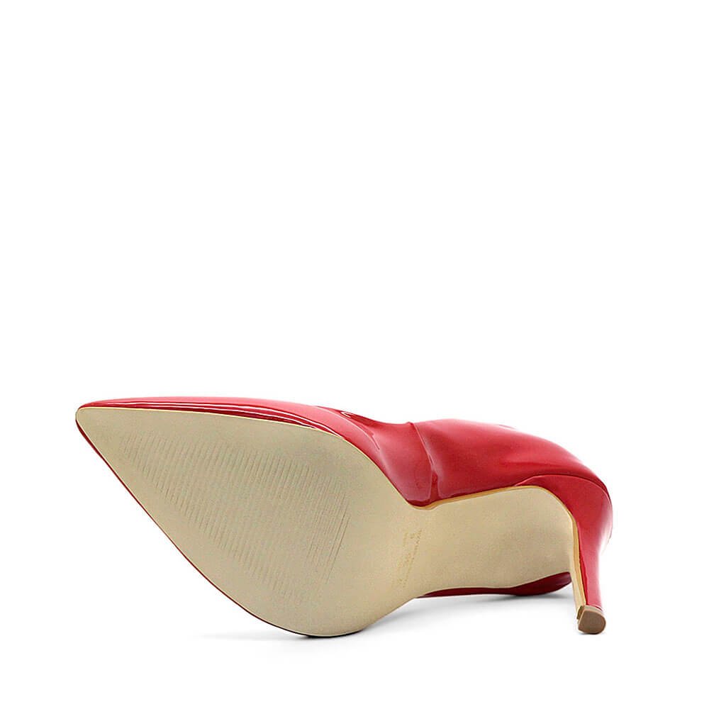Scarpin Royalz Verniz Salto Alto Fino Celine Curvas Vermelho Vermelho 5