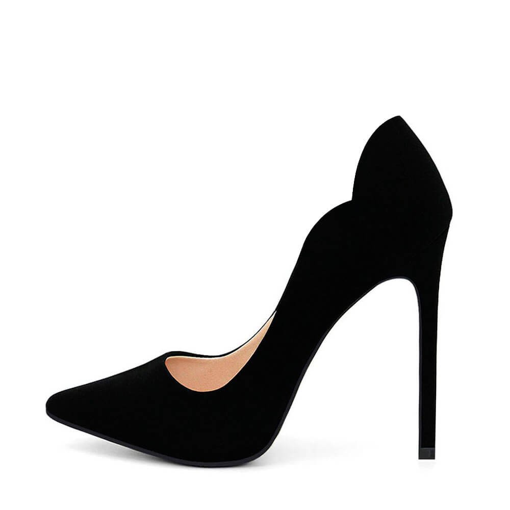 Scarpin Royalz Nobuck Salto Alto Fino Celine Curvas Preto Preto 3