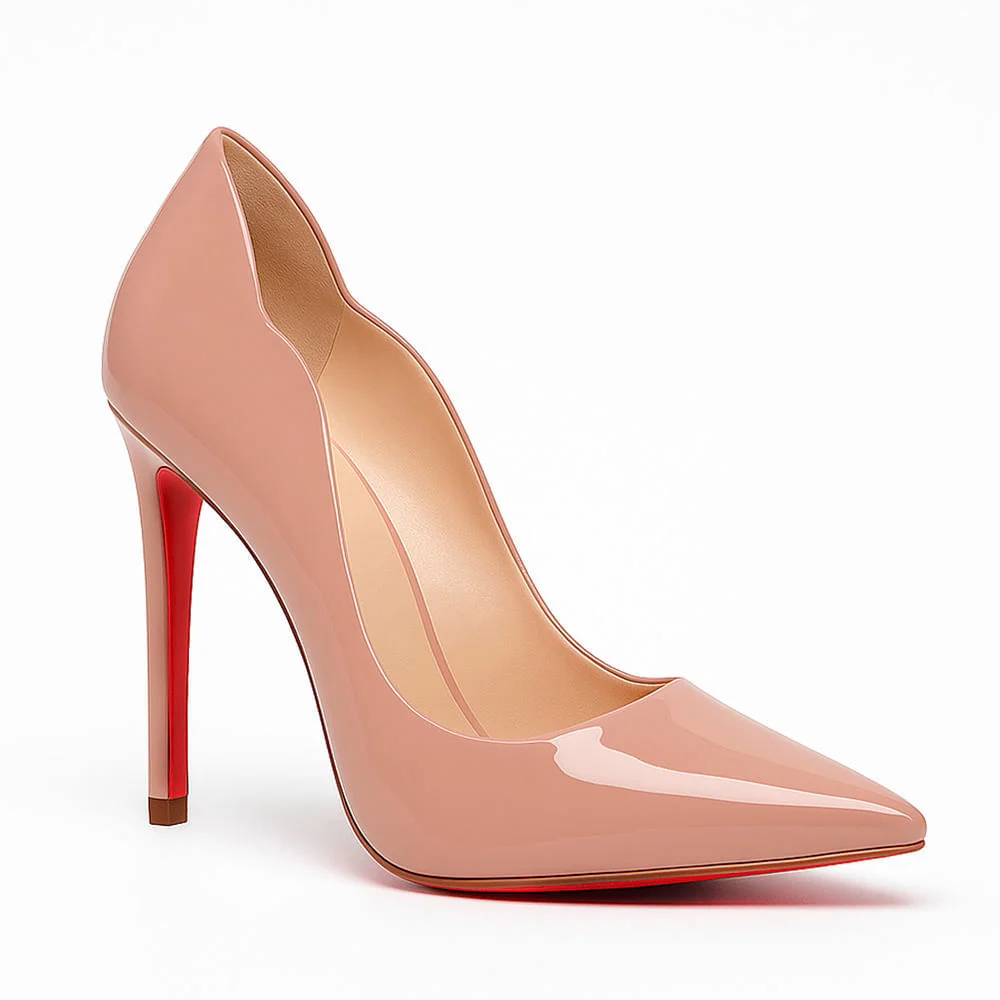 Scarpin Royalz Verniz Sola Vermelha Salto Alto Fino Celine Curvas Nude Rosé Rosa 3