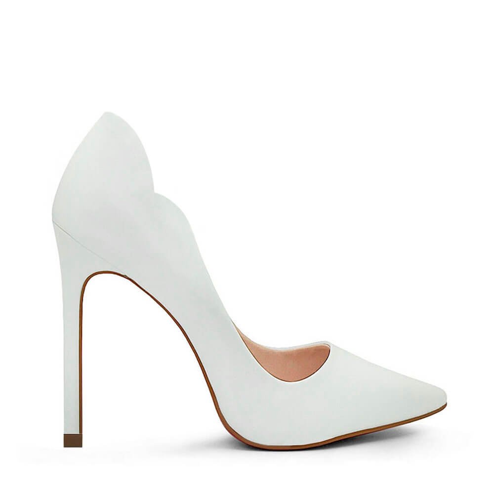 Scarpin Royalz Verniz Salto Alto Fino Celine Curvas Branco