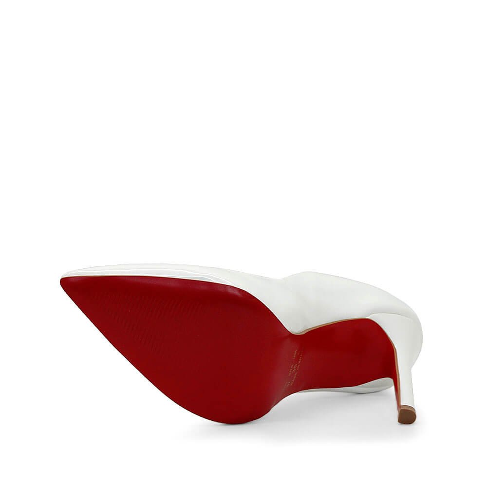 Scarpin Royalz Verniz Salto Alto Fino Celine Curvas Branco Branco 4