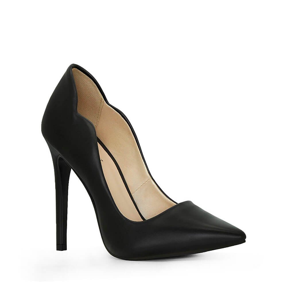 Scarpin Royalz Liso Salto Alto Fino Celine Curvas Preto Preto 3