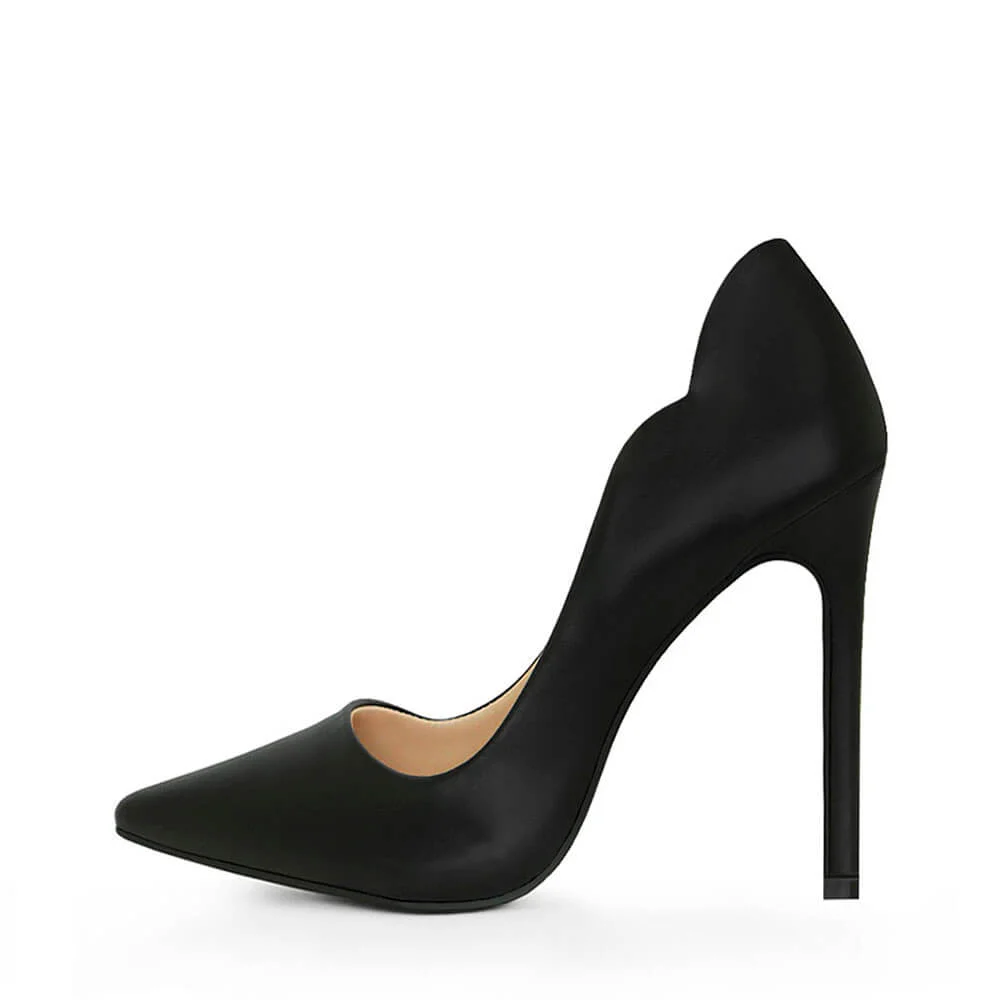 Scarpin Royalz Liso Salto Alto Fino Celine Curvas Preto Preto 4