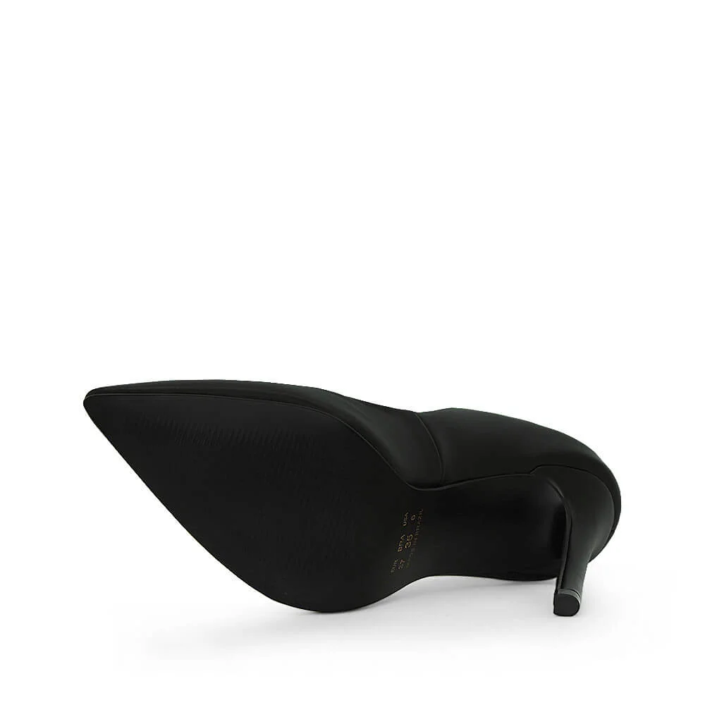 Scarpin Royalz Liso Salto Alto Fino Celine Curvas Preto Preto 5