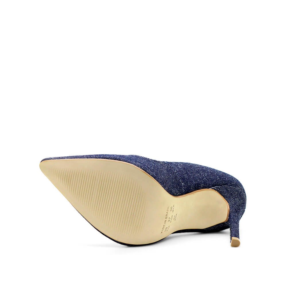 Scarpin Royalz Jeans Salto Alto Fino Celine Azul Azul 6