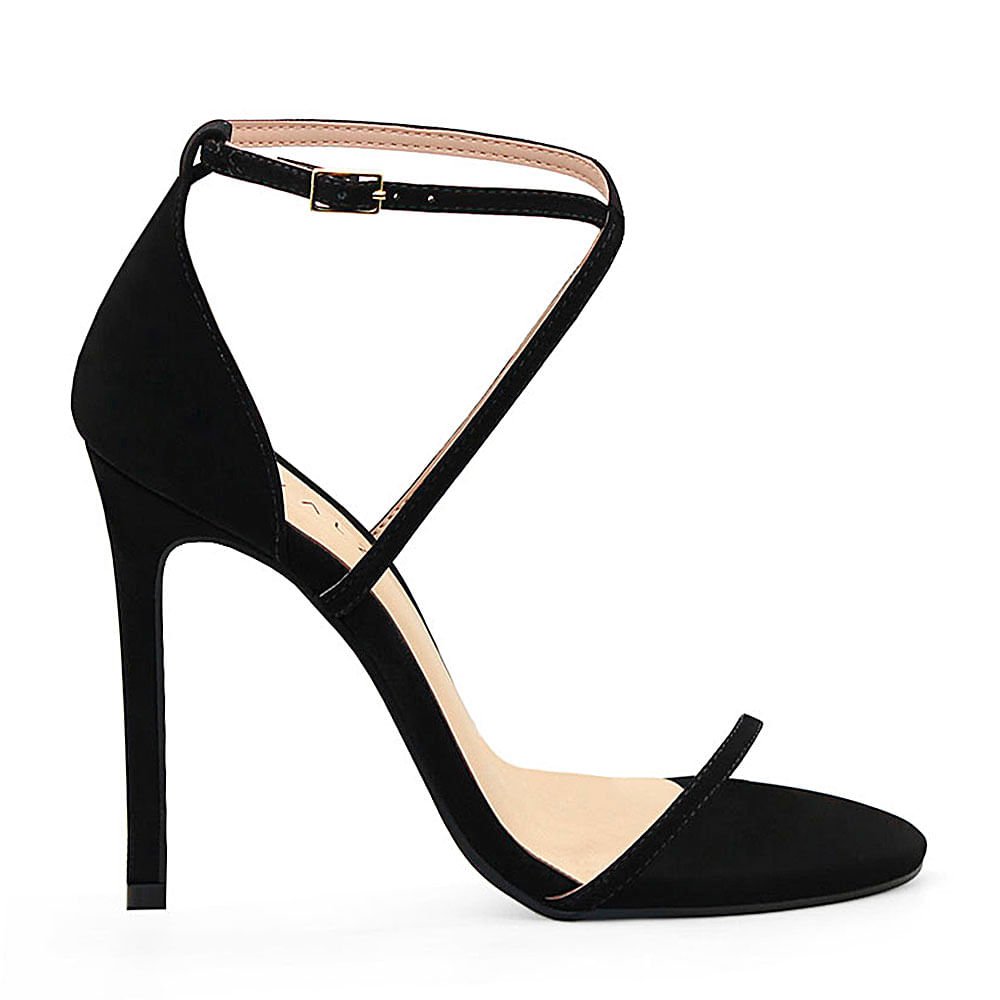 Royalz Sandalia Tira Preta Salto Fino Sandália Royalz Nobuck Amara