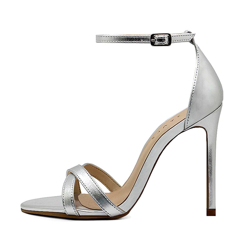 Sandália Royalz Metalizada Susan Salto Alto Fino Prata Prata 3