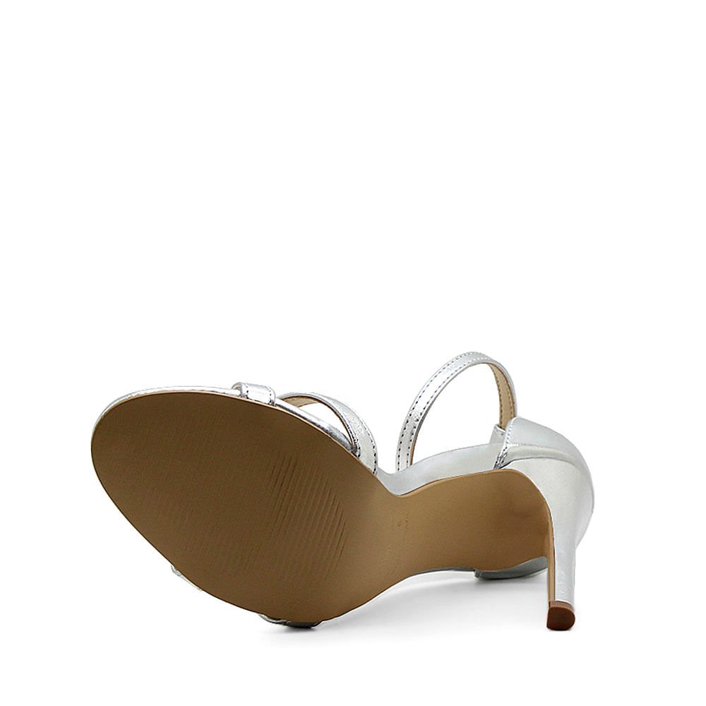 Sandália Royalz Metalizada Susan Salto Alto Fino Prata Prata 4