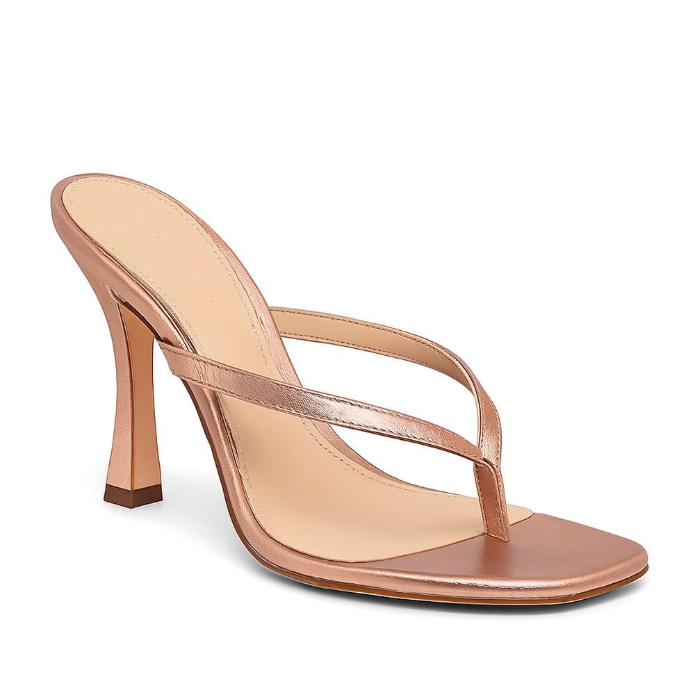 Tamanco Royalz Metalizado Angel Salto Alto Carretel Dourado Rosé Dourado Rosé 3