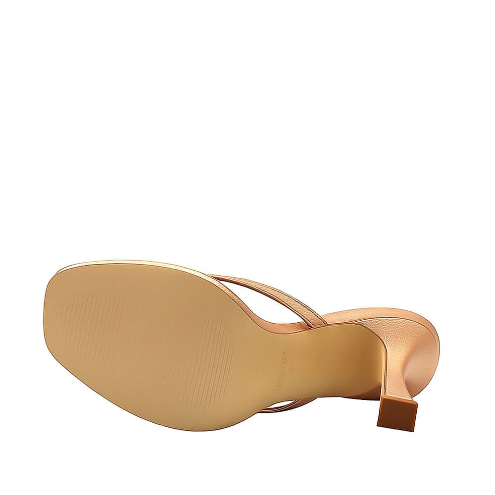 Tamanco Royalz Metalizado Angel Salto Alto Carretel Dourado Rosé Dourado Rosé 4