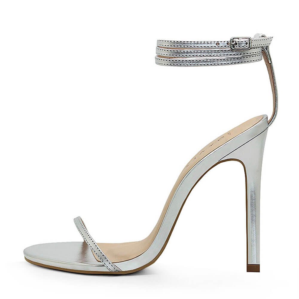 Sandália Royalz Metalizada Aveline Salto Alto Fino Tira Prata Prata 3