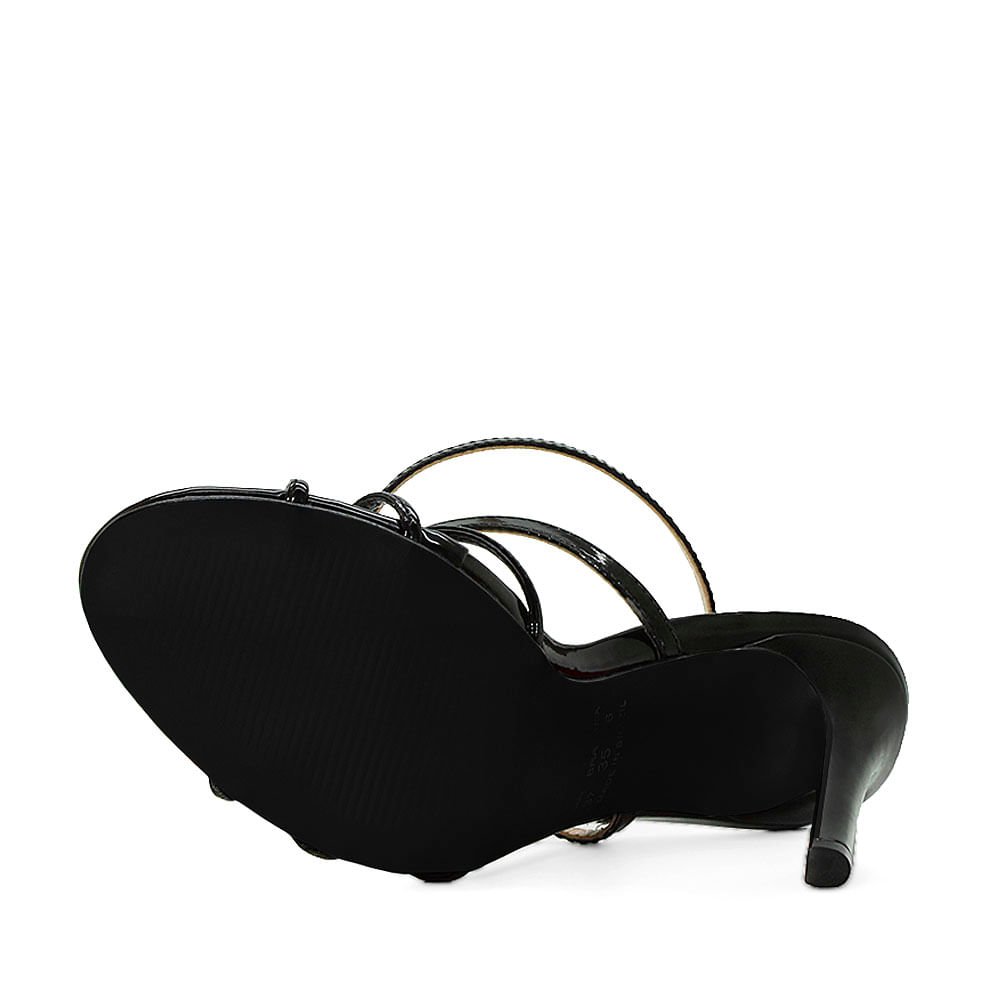 Sandália Royalz Verniz Hanna Salto Alto Fino Tira Preta 4