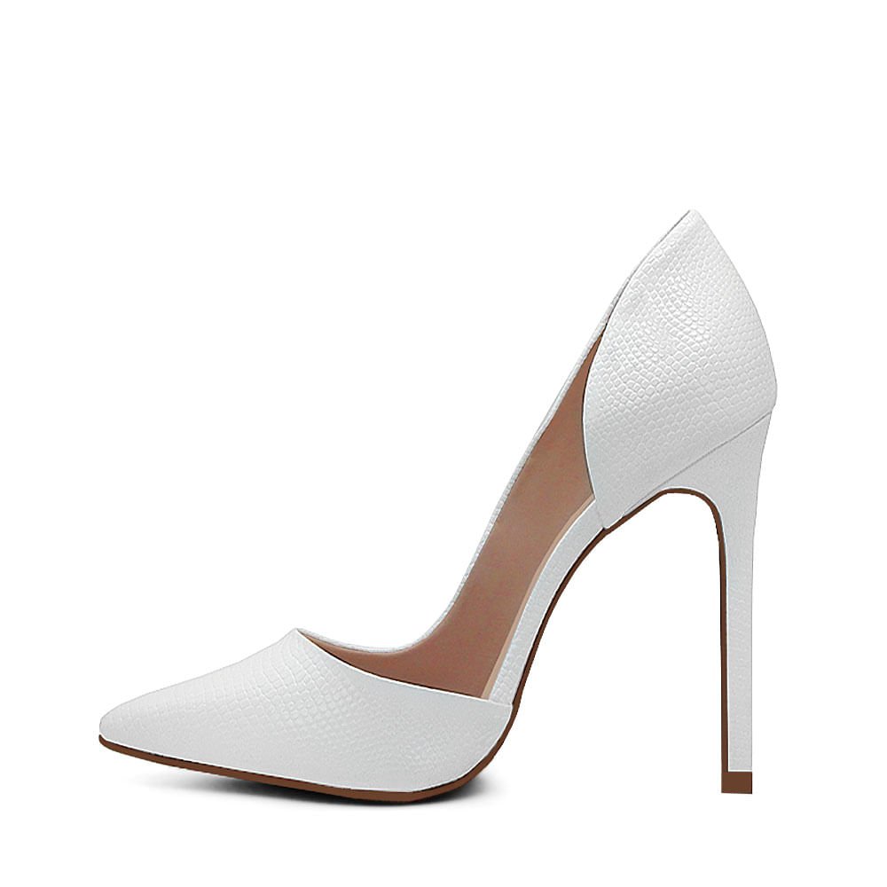 Scarpin Royalz Cobra Abertura Interna Salto Alto Fino Celine Branco Branco 3