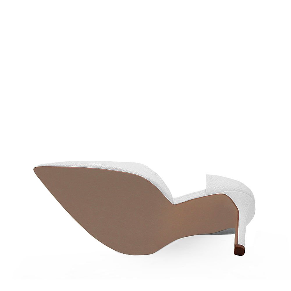 Scarpin Royalz Cobra Abertura Interna Salto Alto Fino Celine Branco Branco 4