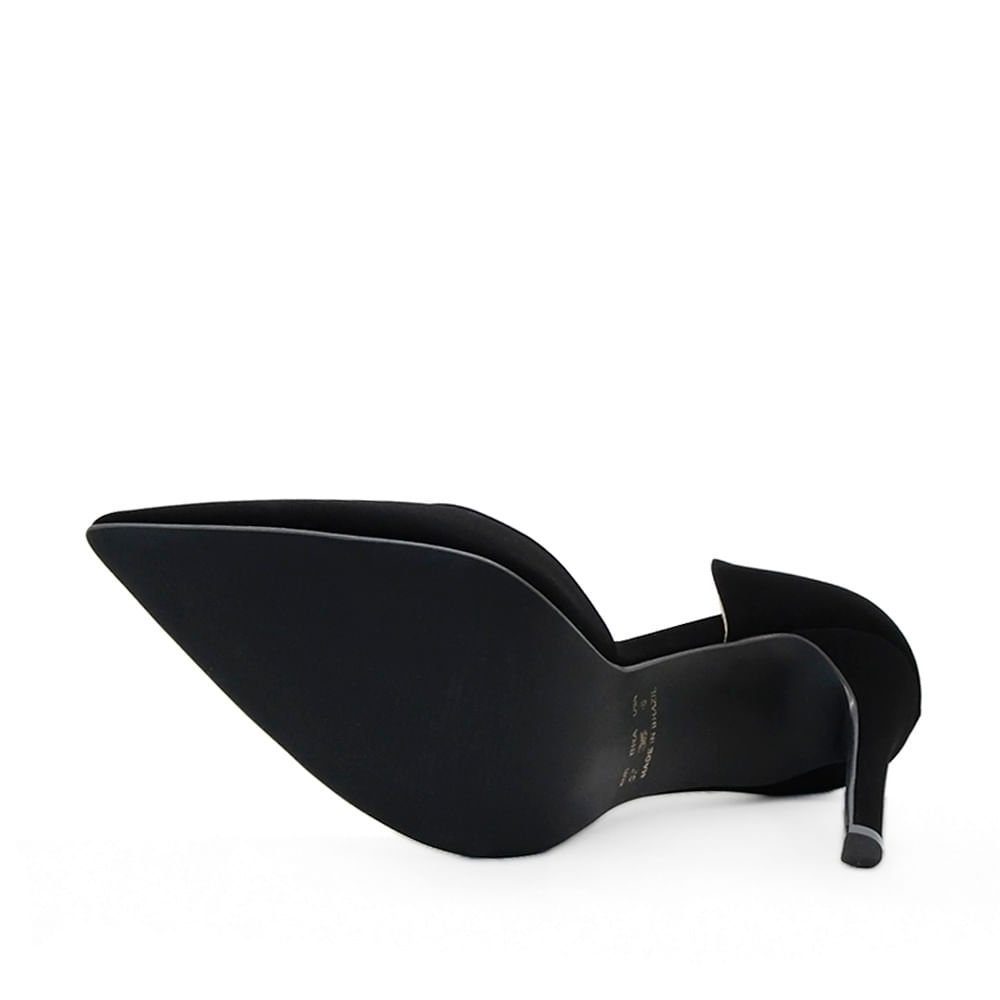 Scarpin Royalz Nobuck Abertura Interna Salto Alto Fino Celine Preto Preto 4