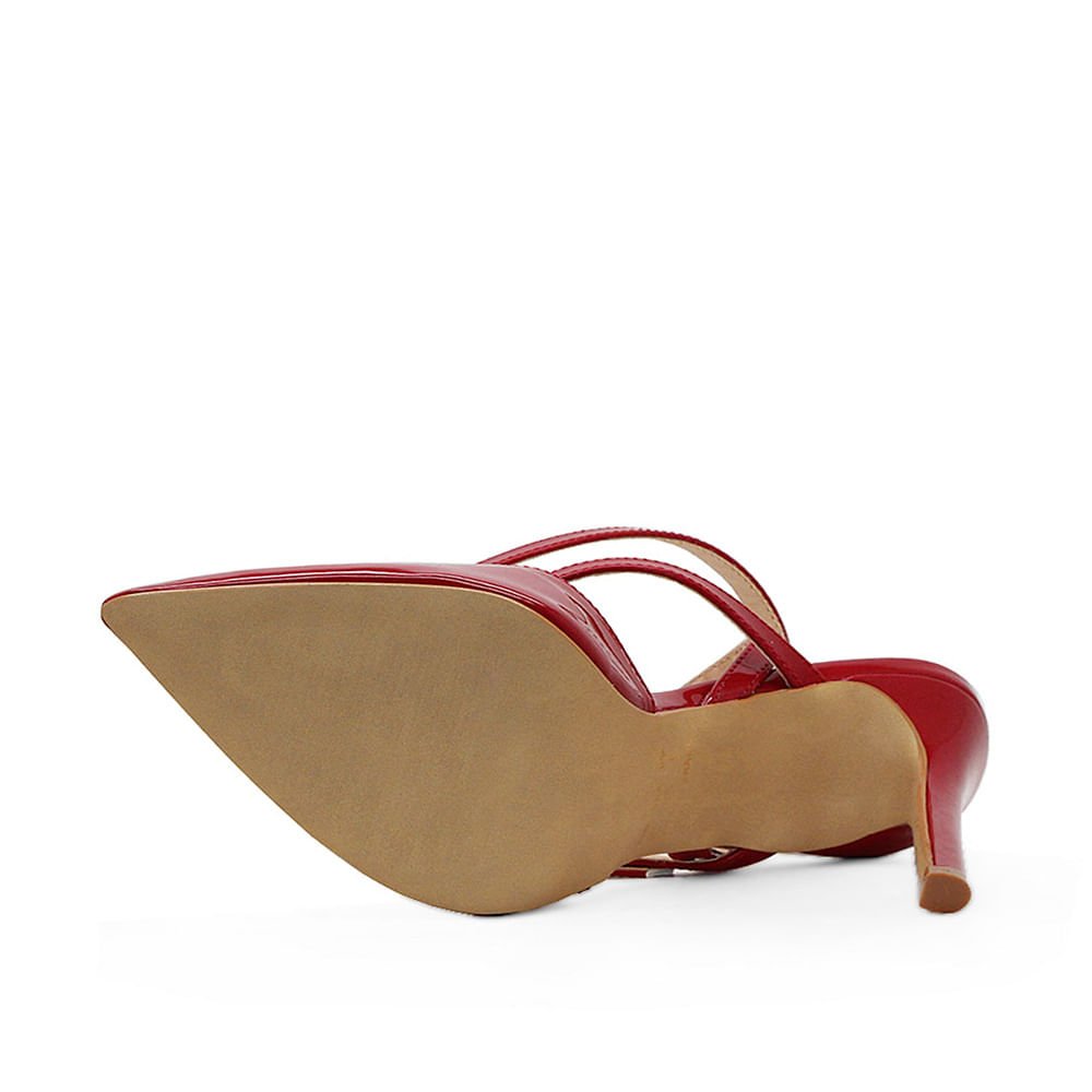 Scarpin Royalz Verniz Salto Alto Fino Adele Slingback Vermelho Vermelho 4