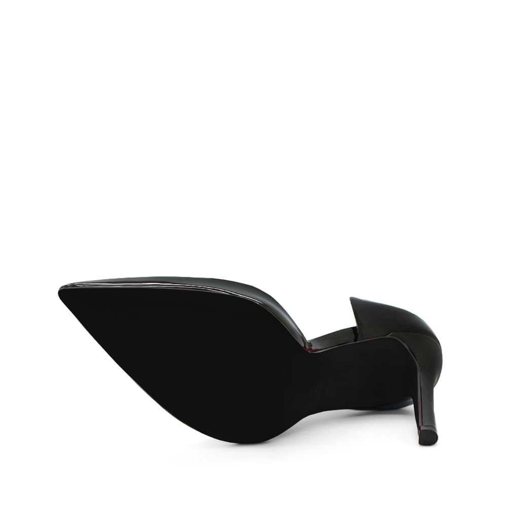 Scarpin Royalz Verniz Abertura Interna Salto Alto Fino Celine Preto Preto 4