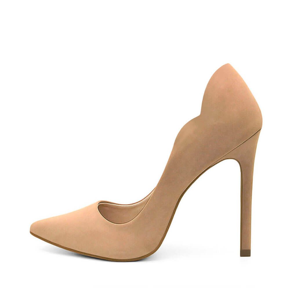 Scarpin Royalz Nobuck Sola Vermelha Salto Alto Fino Celine Curvas Nude Escuro Nude 3