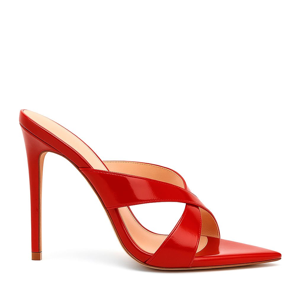 Tamanco Royalz Verniz Lola Salto Alto Fino Vermelho Vermelho 1