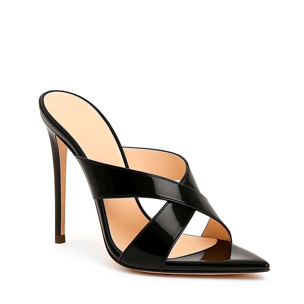 Tamanco Royalz Verniz Lola Salto Alto Fino Preto Preto 2