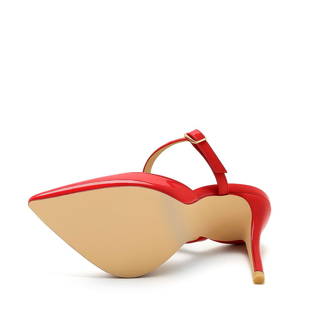 Tamanco Royalz Verniz Luma Salto Alto Fino Vermelho Vermelho 4