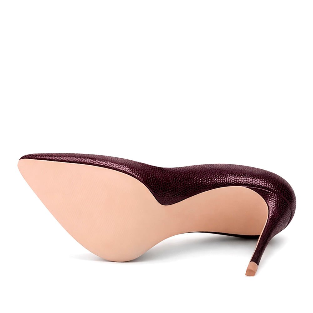 Scarpin Royalz Cobra Salto Alto Fino Celine Vinho Vinho Bordô 3